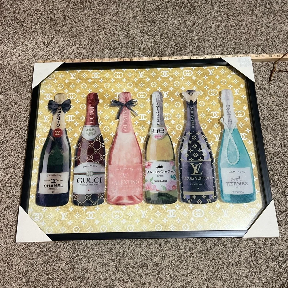 Designer Wine Bottle Wall Art Glass Frame